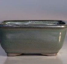Green Ceramic Bonsai Pot - Rectangle 6 x 5 x 3
