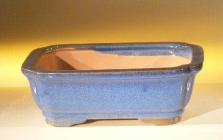 Blue Ceramic Bonsai Pot - Rectangle 7.0 x 5.5 x 2.4