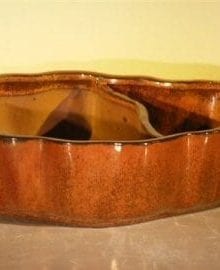 Ceramic Bonsai Pot - Land/Water with Scalloped Edges 12.0 x 9.5 x 3.0