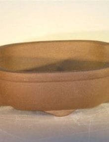 Ceramic Bonsai Pot - Oval Unglazed 12x9.625x3.5