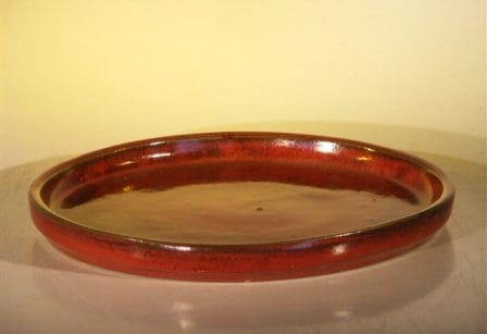 Parisian Red Ceramic Humidity/Drip Bonsai Tray - Round 10.0 x 1.25 OD / 9.5 x 1.0 ID