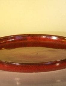 Parisian Red Ceramic Humidity/Drip Bonsai Tray - Round 8 x 1 OD / 7.5 x 1.0 ID
