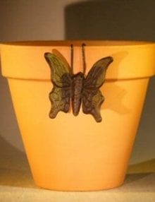 Cast Iron Hanging Garden Pot Decoration - Butterfly 3.25 Wide x 3.0 High