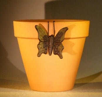 Cast Iron Hanging Garden Pot Decoration - Butterfly 3.25 Wide x 3.0 High
