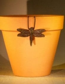 Cast Iron Hanging Garden Pot Decoration - Dragonfly 3.25 Wide x 2.25 High