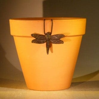 Cast Iron Hanging Garden Pot Decoration - Dragonfly 3.25 Wide x 2.25 High