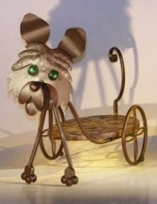 Metal Dog Garden Pot Holder with Moving Head and Tail. 21.0 x 8.0 x 15.0