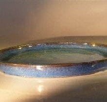 Blue Ceramic Humidity/Drip Bonsai Tray - Round 8.0 x 1.0 OD / 7.5 X .25 ID