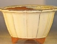 Ceramic Bonsai Pot Round Fluted Shape - 6.0 x 3.5