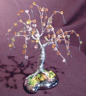 Wire Bonsai Tree Sculpture For Sale Beaded Mini Tree - 4x4x4