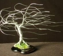 Wire Bonsai Tree Sculpture For Sale Windswept Mini Tree - 4x5x5