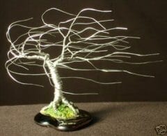 Wire Bonsai Tree Sculpture For Sale Windswept Mini Tree - 4x5x5